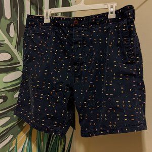 FCUK LDN Men's Dress Shorts - Blue/Multi - 36"